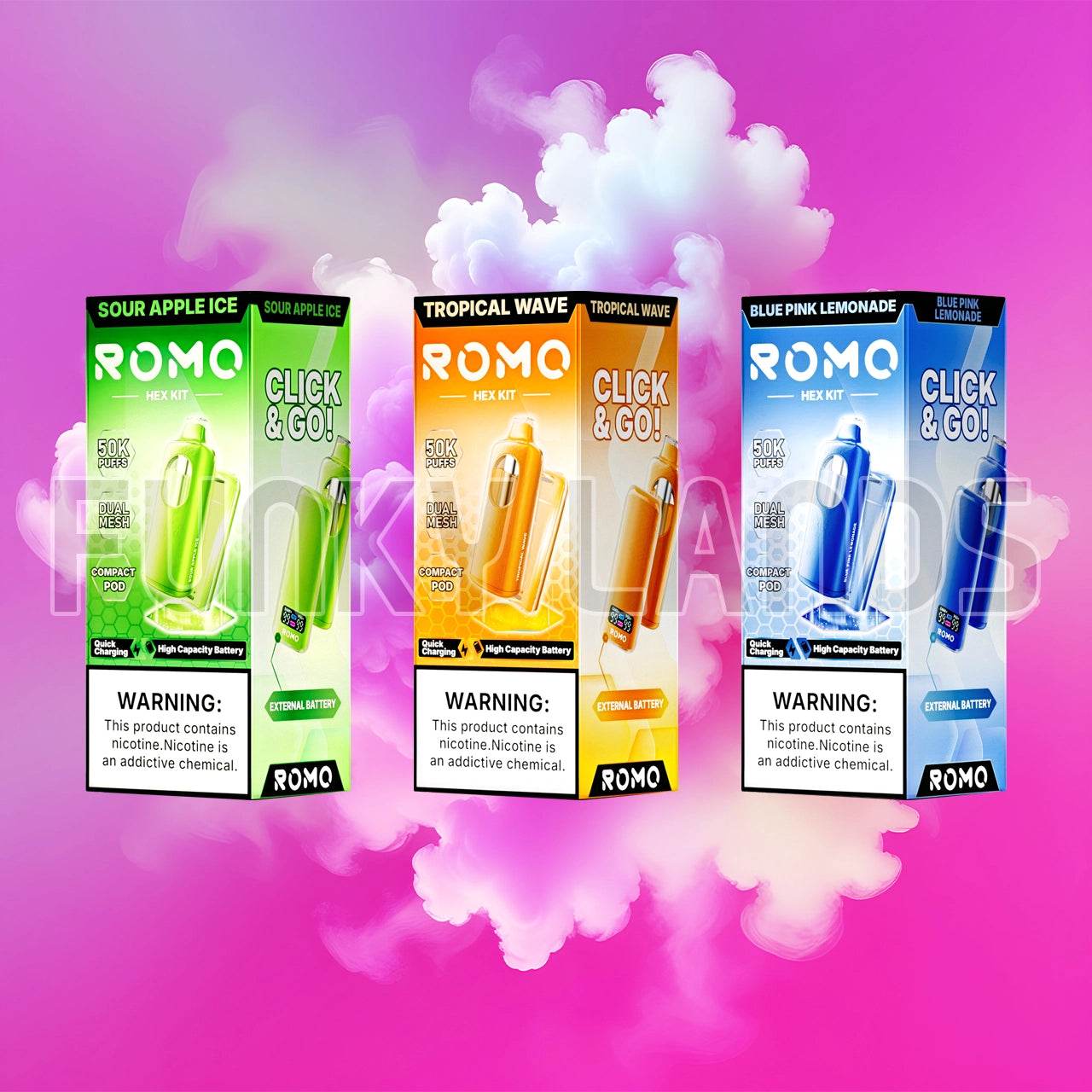 ROMO Hex 50K Puffs Kit & Pod Disposable